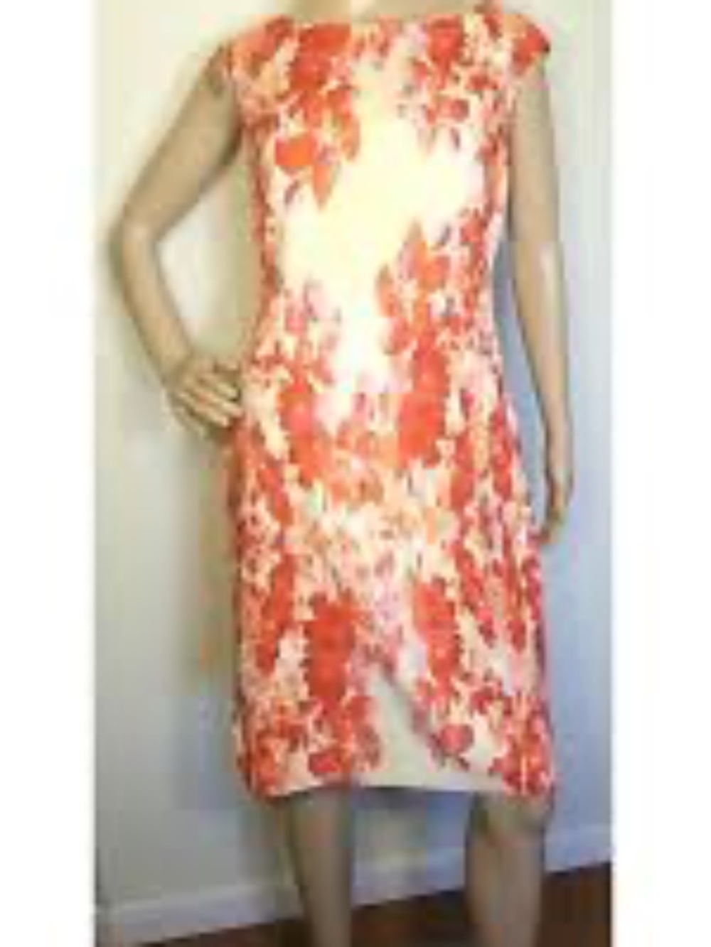 Adrianna Papell *Floral* Print Crepe De Chine Sleeveless Shift Dress